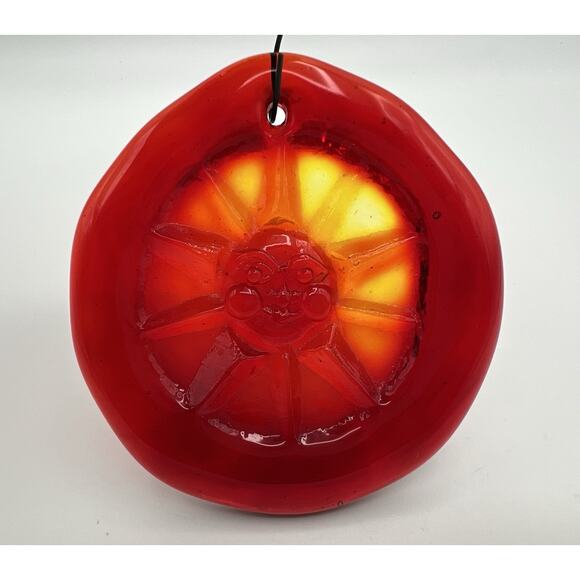 Blenko Other - Blenko Ruby Red Amberina Art Glass Sunshine Suncatcher 3.5” Hanging Decor